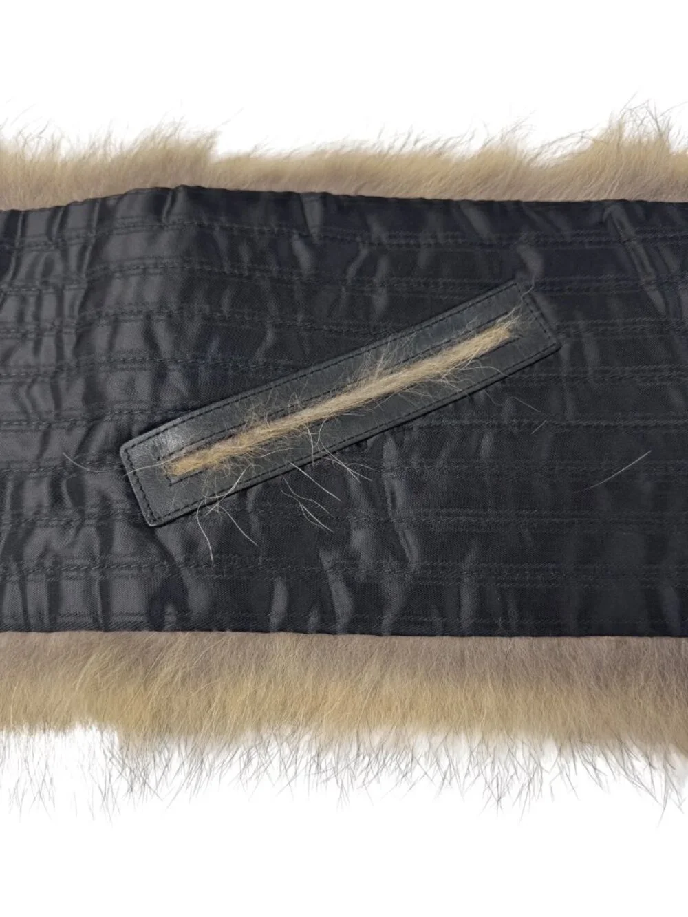 🦊 Coach Real Coyote Fur Scarf Natural Brown With Black Lining Brand New $698 🏷